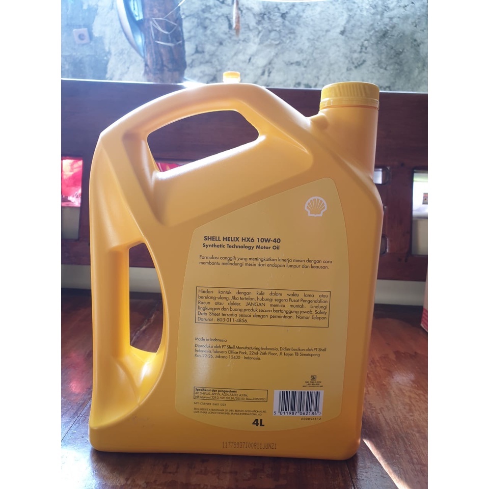 OLI SHELL HELIX HX6 10W40 MOBIL 4L Liter ASLI ORIGINAL