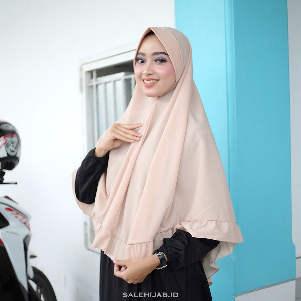 KHIMAR PET JUMBO REMPEL BAWAH (jilbab kerudung khimar wolfis)