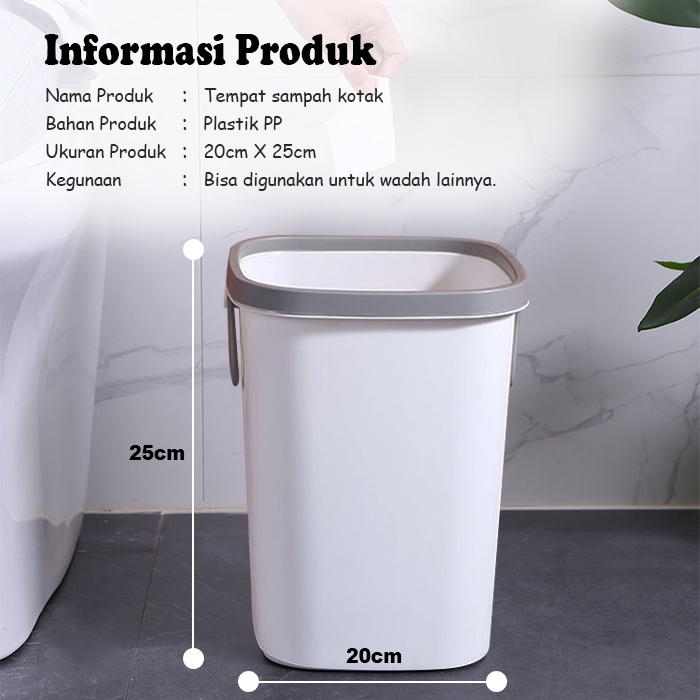 Tempat Tong Sampah Kotak Plastik Kertas Bahan Plastik PP Minimalis Peralatan Rumah Tangga Ruang Tamu Kamar Tidur Dapur Import - TB-12 - 88_Blanket Store