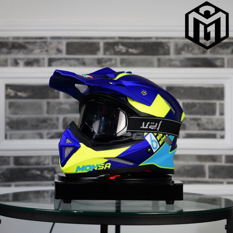 HELM CROSS MOTOR TRAIL JPN MONSA SNI PREMIUM MOTIF TRIPLE NINE 9