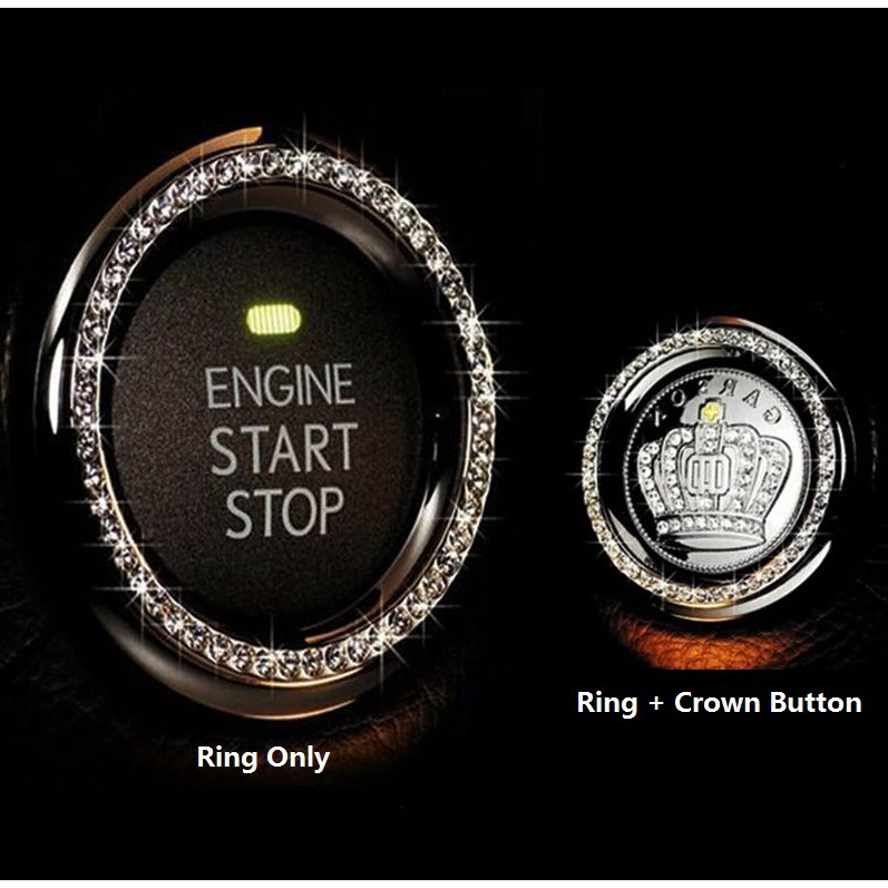 Ring Bingkai Tombol Kunci Start Engine Chorme Kristal Grade A DAD Series Limited Edition