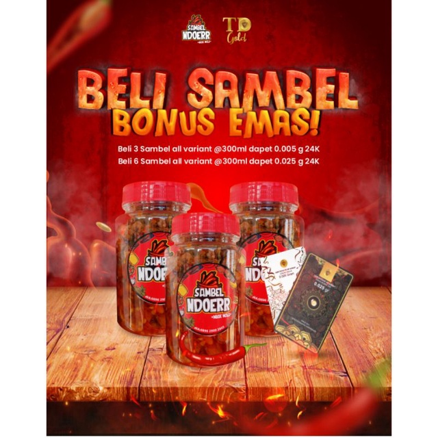 

SAMBEL CUMI/TERI/BAWANG 3 BOTOL UK 300 ML BONUS MINIGOLD 0,01 GRM
