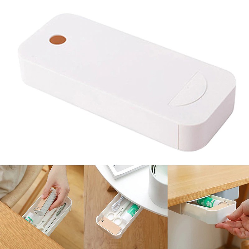 PROMO Laci Meja Storage Box Case Desk Sticky Adhesive - STA05 - White