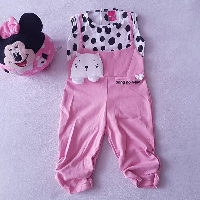 Baby G Collection GFD2210 Jumpsuit Cat Polka