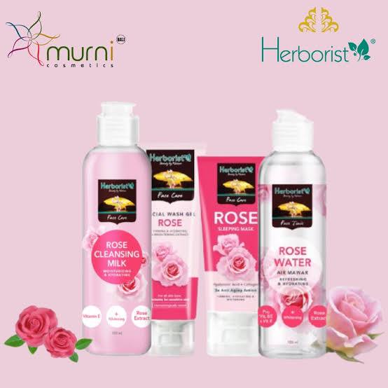 HERBORIST Rose Water Air Mawar / Cleansing Milk / Facial Wash / Sleeping Mask