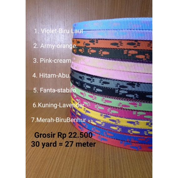 Tali webbing Motif kaki 1 cm ( 30yard/27meter)