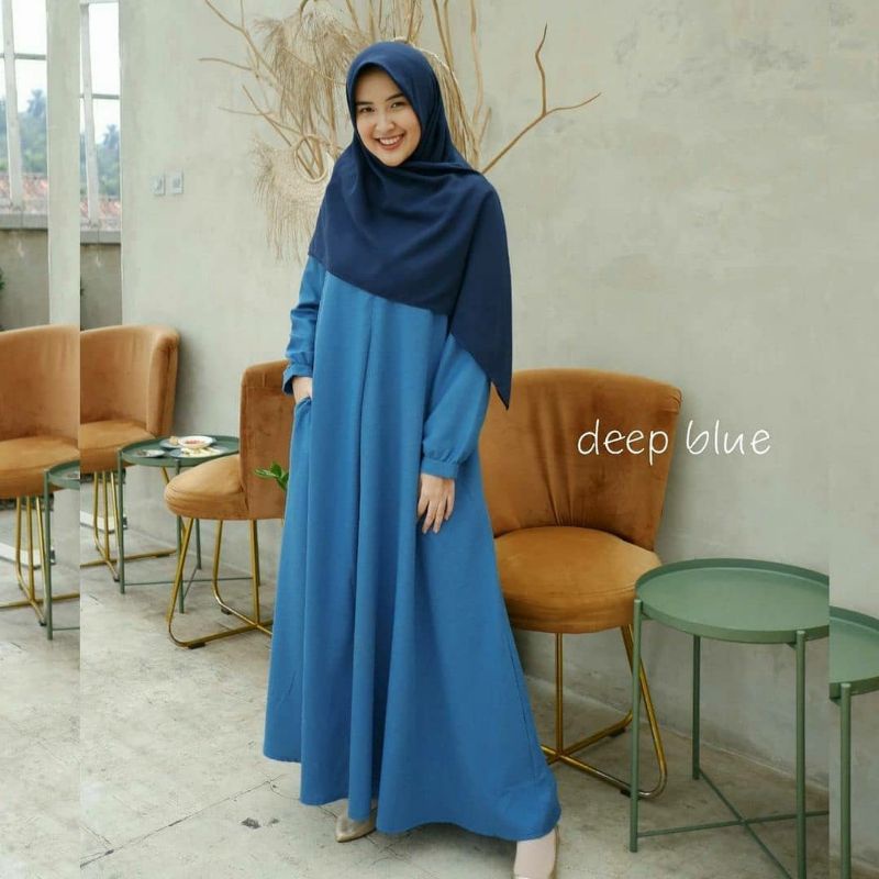 Julia dress polos katun toyobo gamis katun madina