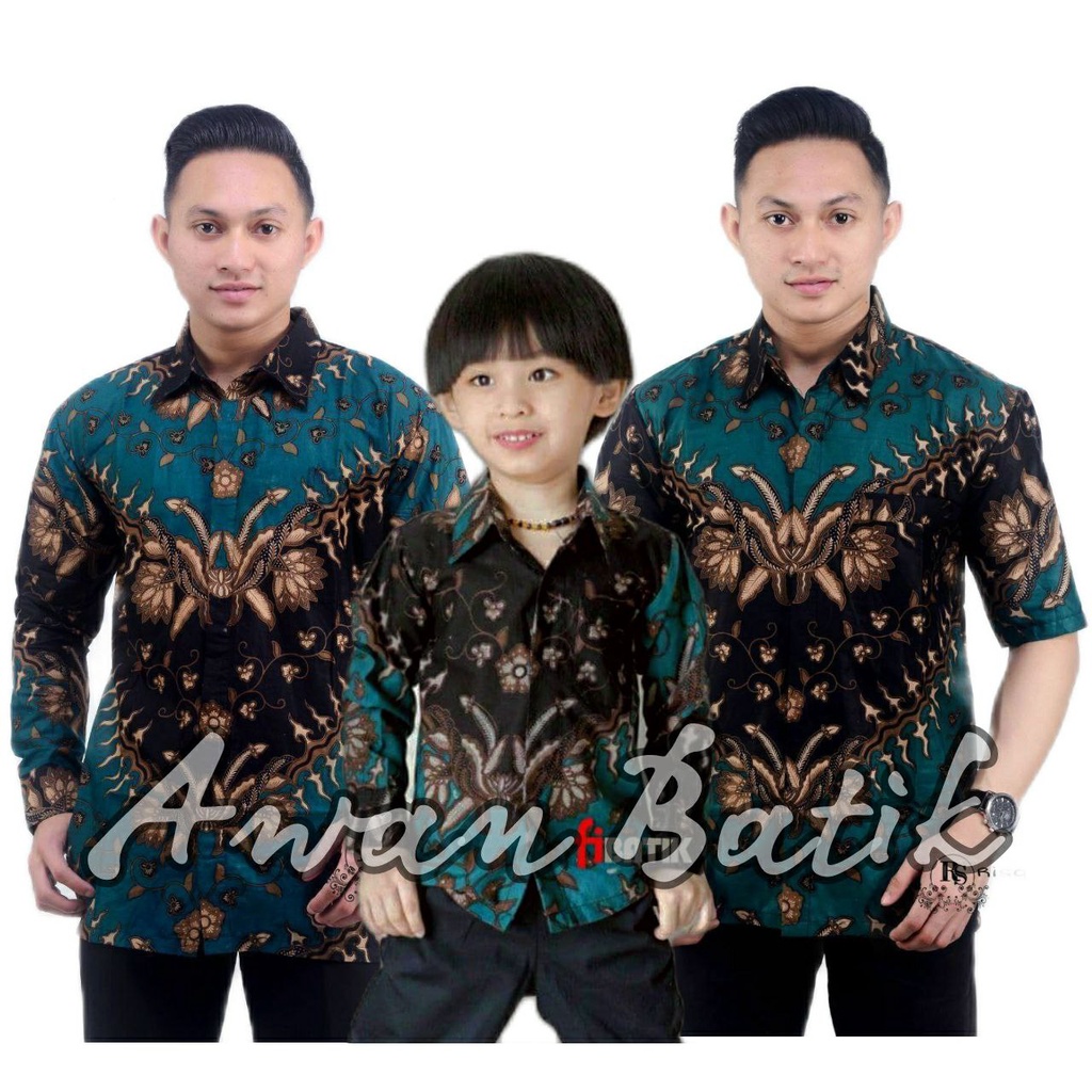 TERBARU Couple sweet || couple batik ayah dan anak cowok BATIK HIJAU