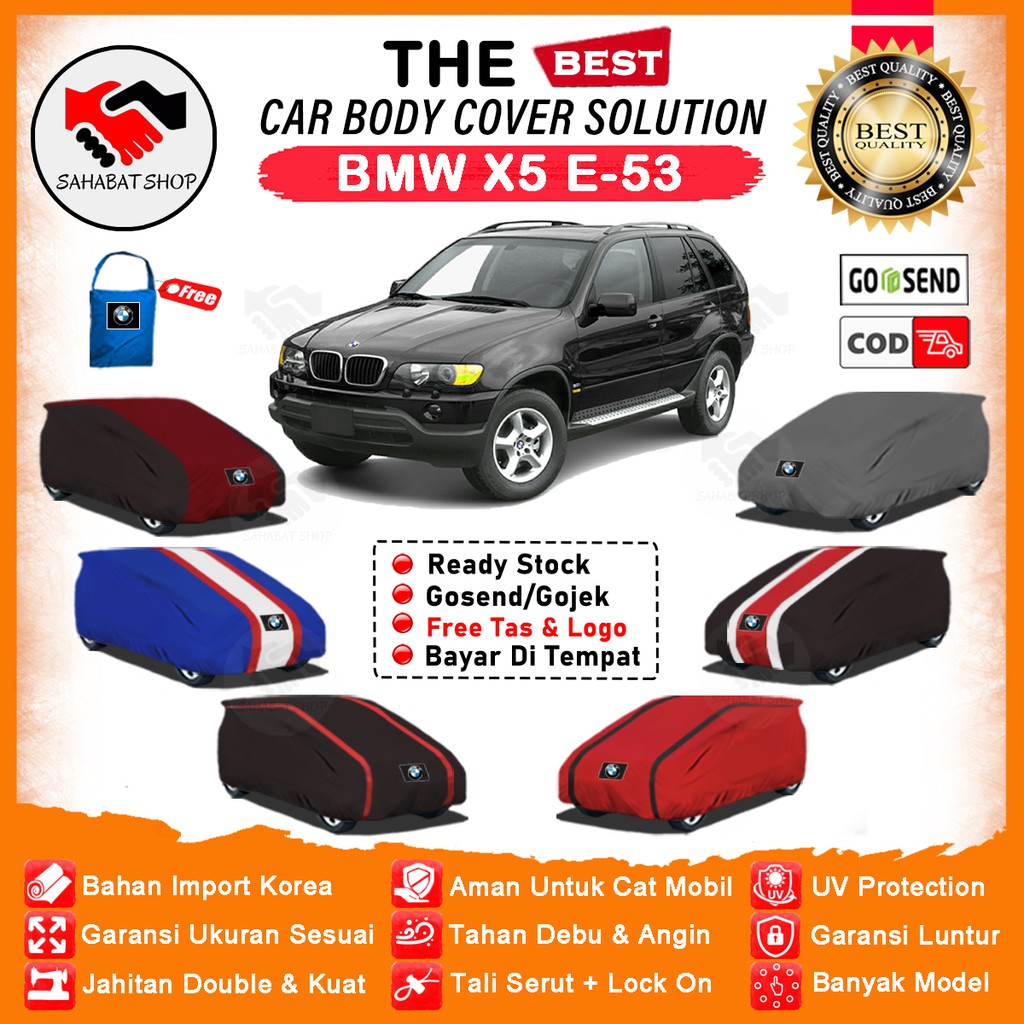 Sahabat Body Cover Mobil BMW X5 E53 / Sarung Penutup BMW E53 Outdoor / Tutup Mantel Selimut Mantol Jas Pelindung Kerudung Kerodong Terpal Bungkus Kelambu Mobil Anti Air Waterproof