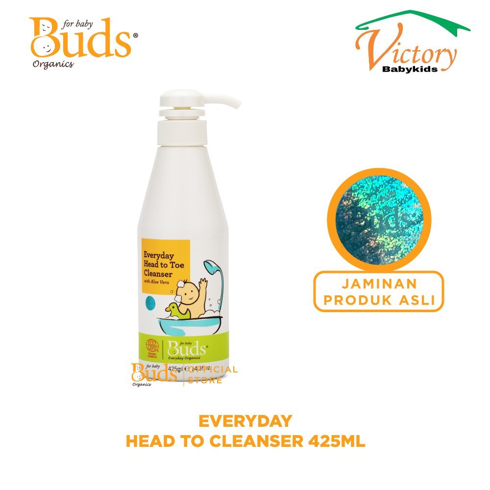 Buds Organics Everyday Head to Toe Cleanser 425ml - Sabun Shampoo 2in1 Bayi Organik