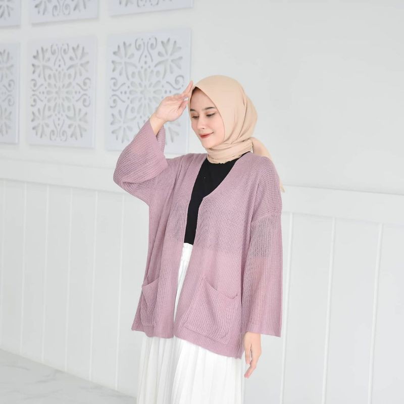 LOOCY CARDY 12 GET / Kardigan Rajut Oversize / Cardie Outher / Loocy Pocket Cardie 12 Get /  Kardigan Rajut Rajut Wanita-NILA