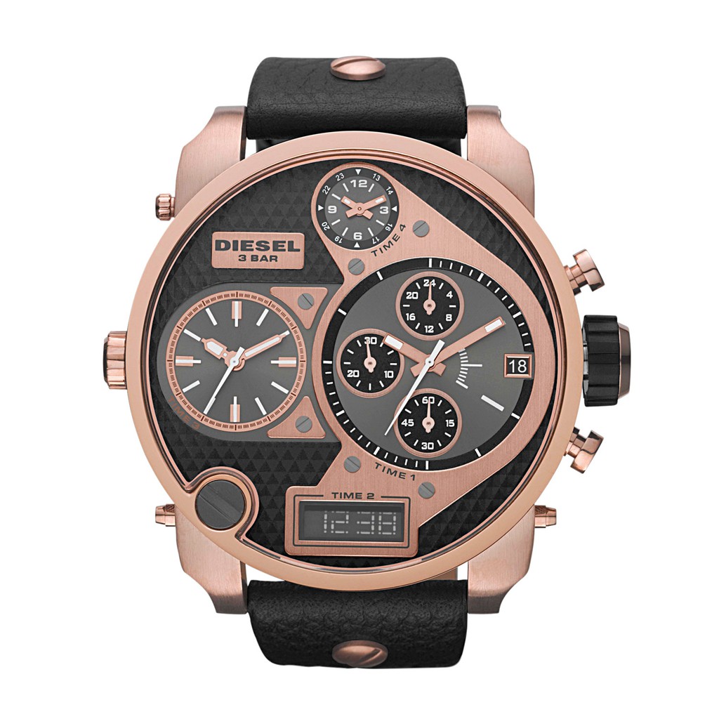 Diesel Mr Daddy - SS - Black WC Rose - Gold Accents - Jam Tangan Pria - DZ7261 - SL