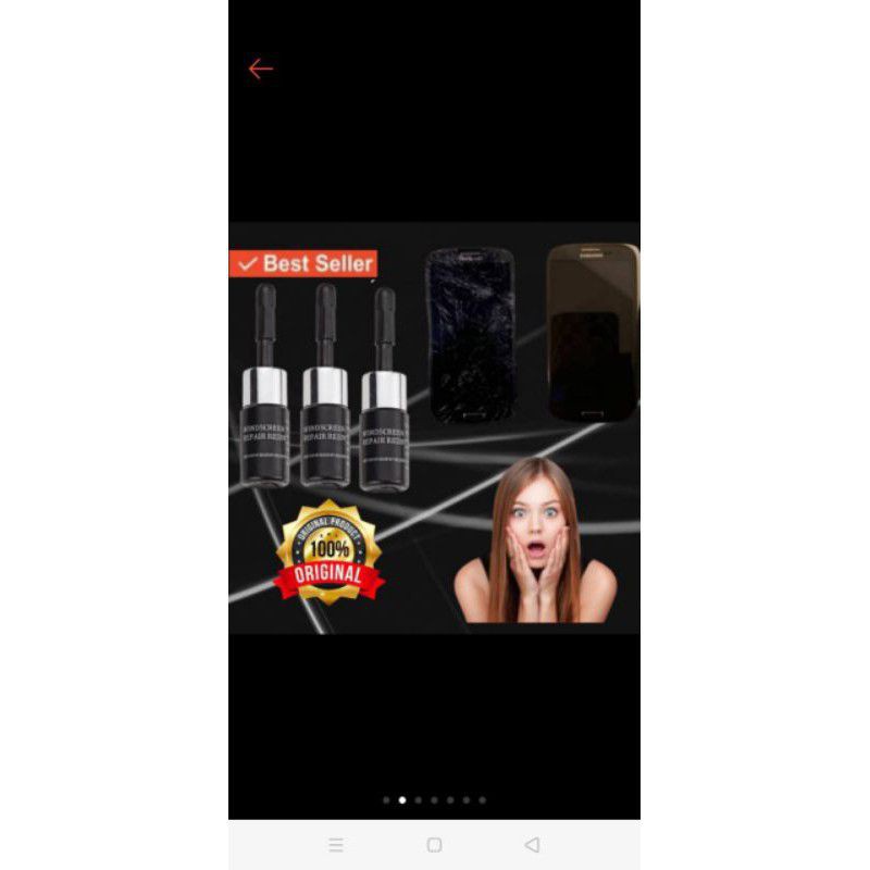 LEM KACA RETAK / LEM KACA HP RETAK / LEM KACA MOBIL RETAK / ( HITAM )