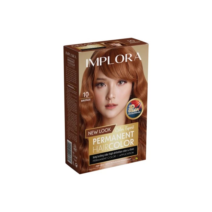 ❤ BELIA ❤ IMPLORA New Permanent Hair Color Semir Rambut (✔️BPOM)-H.Color 10 Bronze