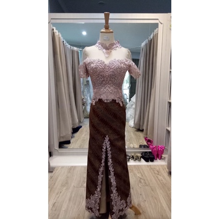 Kebaya Rosegold Kerah cangi Panjang Full Payet Super Mewah Preloved Ex Rental Terawat  Premium full 