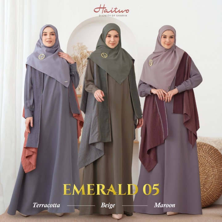 Gamis Syari Haitwo Emerald 005 / Fashion Muslim Gamis Syari Terbaru 2022