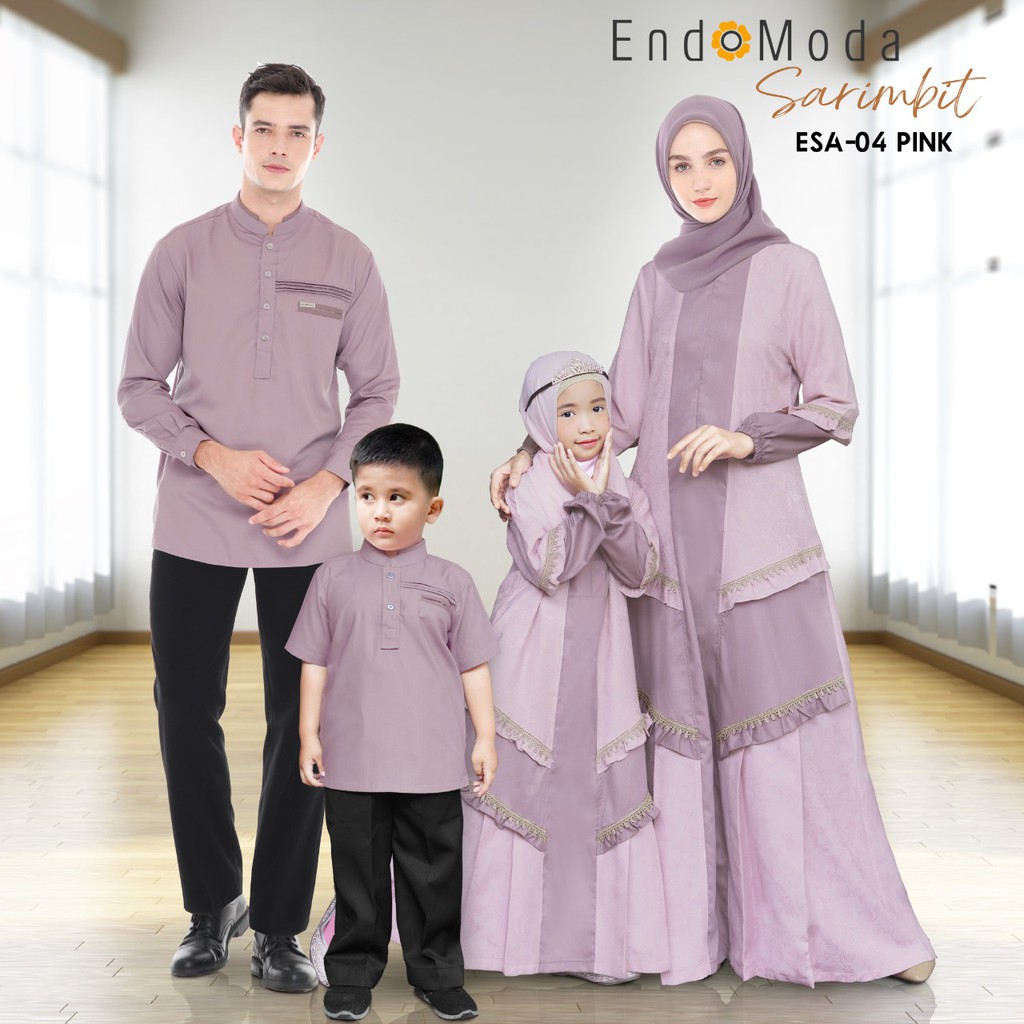 SARIMBIT ENDOMODA LEBARAN 2021 ENDOMODA ORIGINAL ESA 04 KOKO MEN LILAC GAMIS WOMAN PINK FASHION