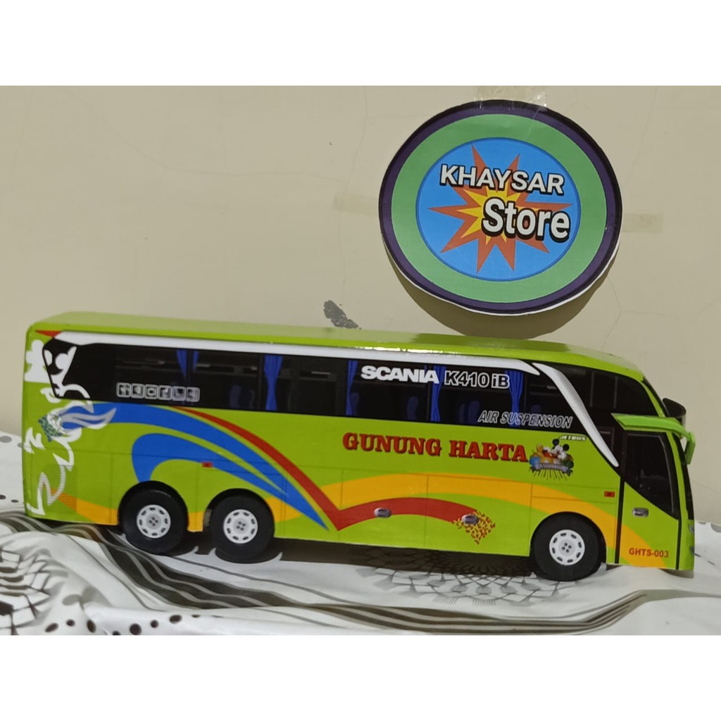 miniatur bus bis  mainan bus bis double deker GUNUNG HARTA