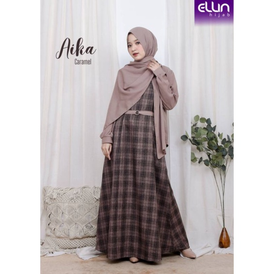 [TERBARU] GAMIS OVERALL||BLOUSE WANITA||DRESS SET OUTER||AIKA SET BY ELLIN HIJAB
