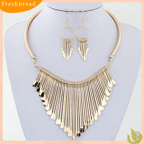 Fresh| Set Perhiasan Kalung Choker Dengan Liontin Rumbai Untuk Wanita