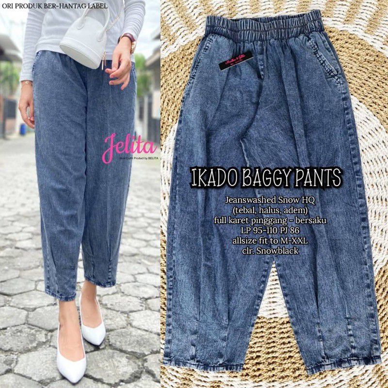 celana Baggy jeans wanita terbaru Ikado Baggy pants