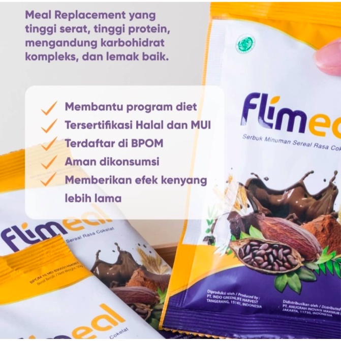 Flimeal Sachet Makanan Rendah Kalori Coklat Meal Replacement Flimeal by Flimty