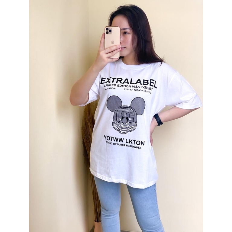 Kaos Oversize Wanita Bahan Cotton Combed 30s Kaos Wanita Lengan Pendek