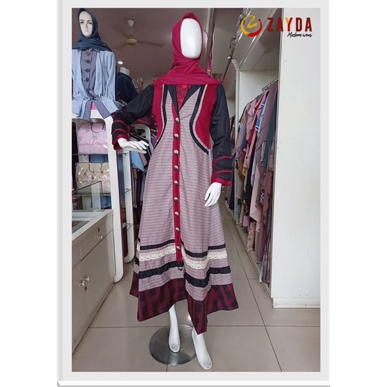 ZG80 AMIMAH SERIES MAROON & BLUE - DISKON GAMIS ZAYDA TERBARU