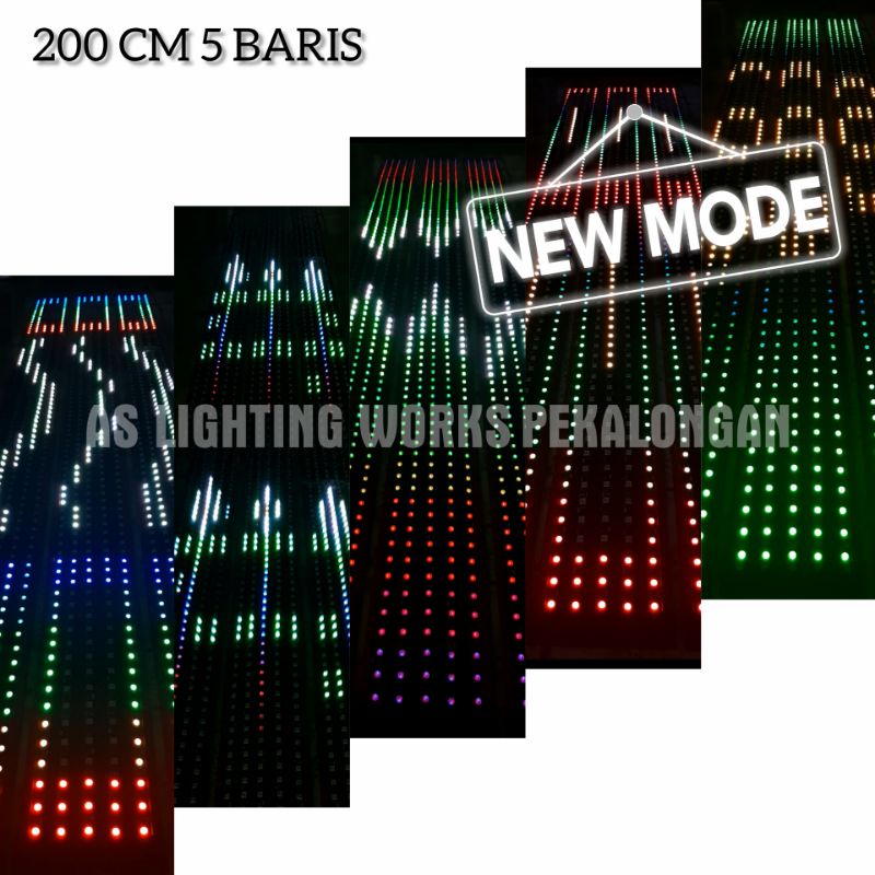 Lampu Strobo Kaca 5 Baris TEXT WIFI NEW MODE TERBAIK SUPPER RAPI atur via HP Mobil Truk Bus