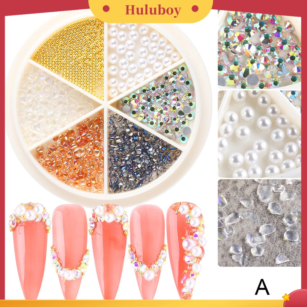 Huluboy Huluboy♡ Aksesoris Perhiasan Manik-Manik Kuku Bahan Metal Untuk Dekorasi Makeup