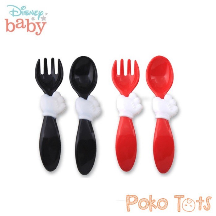 Disney Baby Fork &amp; Spoon Set Sendok dan Garpu Peralatan Makan Bayi Lusty Bunny Mickey Minnie