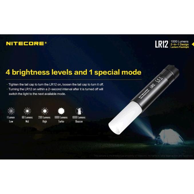 Segera Miliki Nitecore Lr12 Senter 2In1 Design Lipstick Cree Xp-L Hd V6 1000 Lumens Bergaransi