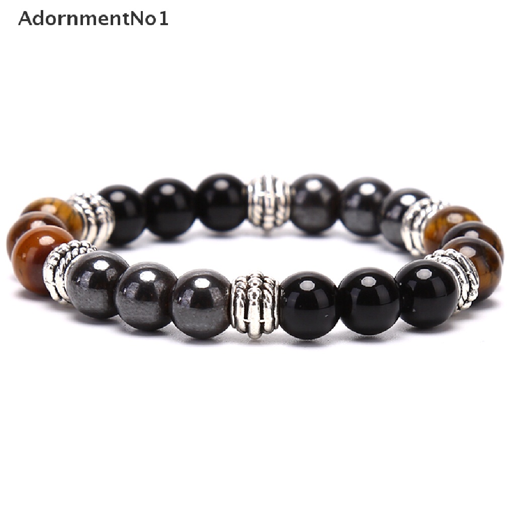 (AdornmentNo1) Gelang Manik Batu Hematite Obsidian Tiger Eye Alami Untuk Wanita