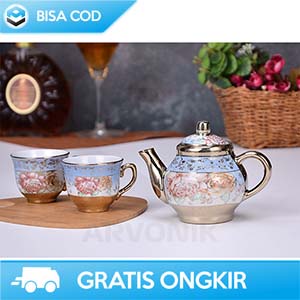 CANGKIR SET KERAMIK MEWAH MURAH SUNFILI B140 ORIGINAL - GELAS SET TEKO KERAMIK ANTIK SET CANGKIR IMPORT