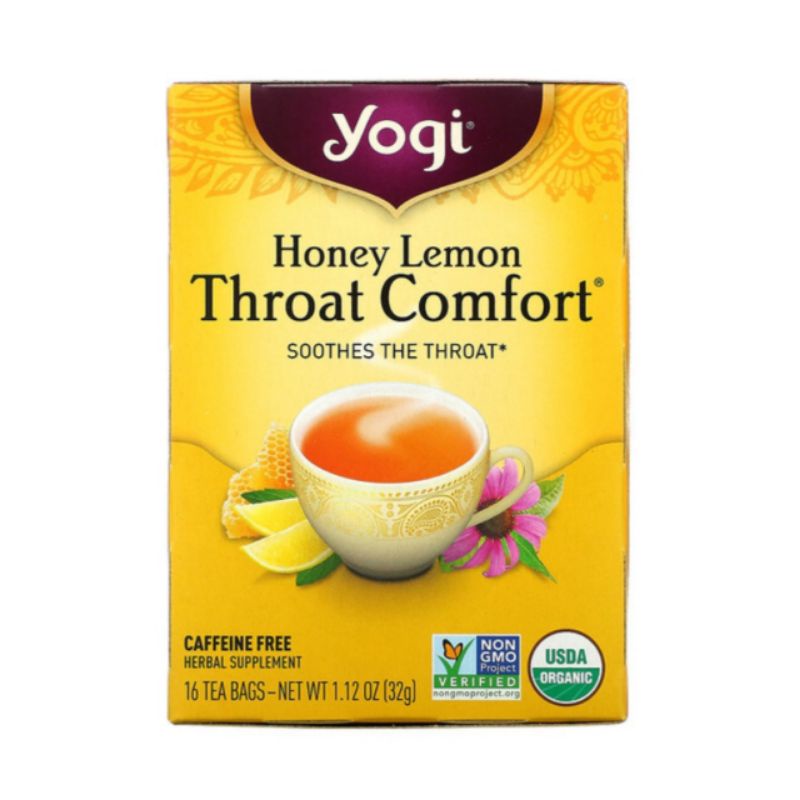 

Yogi Tea Throat Comfort, Honey Lemon, Caffeine Free, 16 Tea Bags, 1.12 oz (32 g)