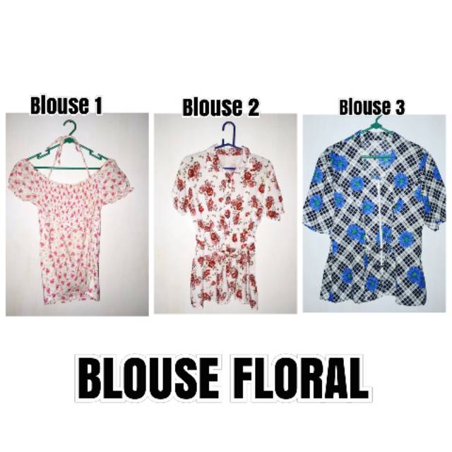 Preloved Blouse Floral wanita murah