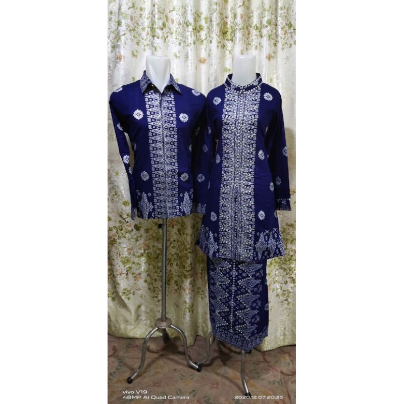 setelan batik songket palembang katun premium motif kebaya modern