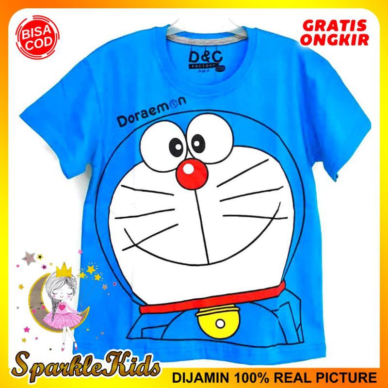 SparkleKids Baju Anak / Kaos Anak Laki-Laki Motif Dor Blue 1-10 Tahun