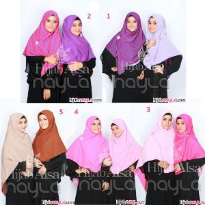 Terbaru Jilbab twotone dua warna bolak balik Segi Empat Nayla Termurah  6