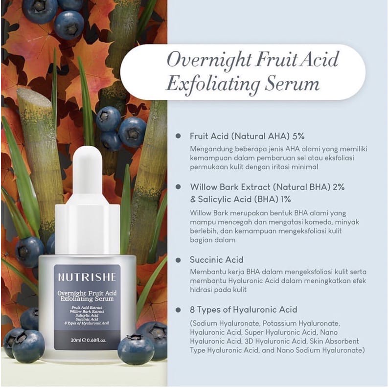 Nutrishe Overnight Fruit Acid Exfoliating Serum 20ml