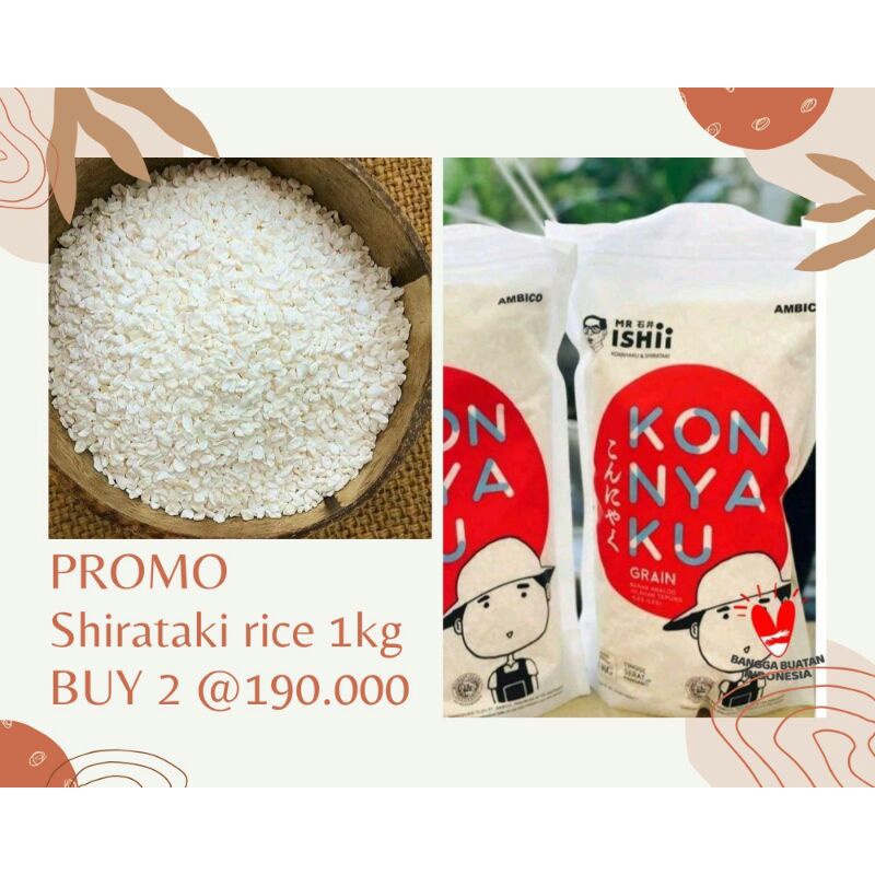 

Promo Shirataki Rice 1kg 2 packs
