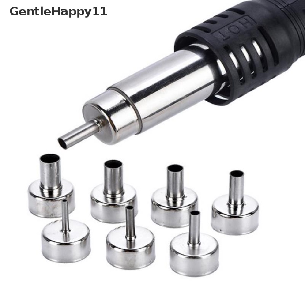 Gentlehappy 7pcs / Set Nozzle Pistol Panas Bahan Stainless Steel Ukuran 3-12mm