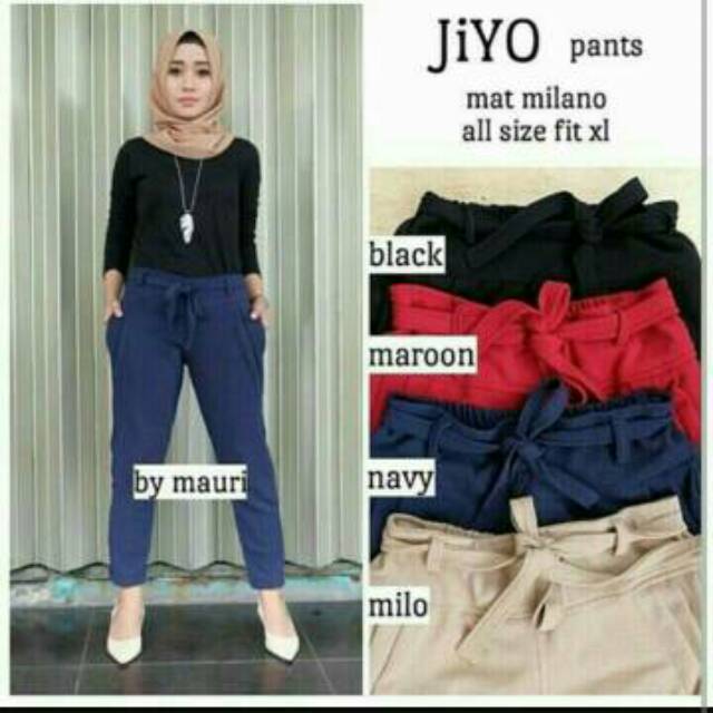 JIYO PANTS CELANA RIBBON PITA FORMAL PANJANG POLOS KERJA KANTOR RAFFA AOPOLLO GROSIR ECER