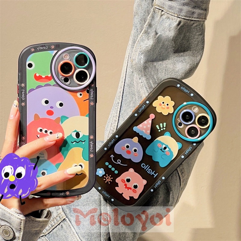 Soft Case TPU Motif Kartun Monster Untuk iPhone 11 7 8 13 12 11 Pro MAX 6 6s 7 8 Plus XR XS MAX X SE 2020