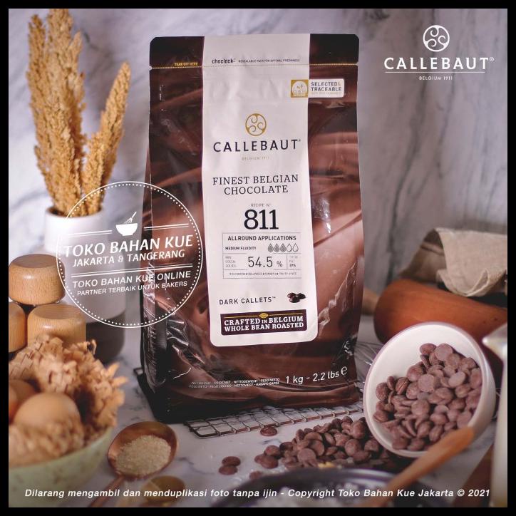 

TERBARUU!! Callebaut Dark Chocolate Couverture 811 NV 54,5% 1kg ASLI Coklat 811NV TERBARU