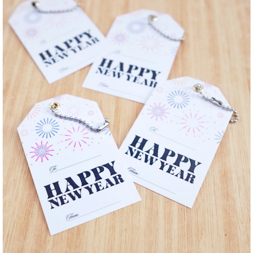 

HANGTAG HAPPY NEW YEAR ORNAMEN DEKORASI TAG KARTU SOUVENIR PARCEL HAMPERS KADO NATAL CHRISTMAS TAHUN BARU HNY