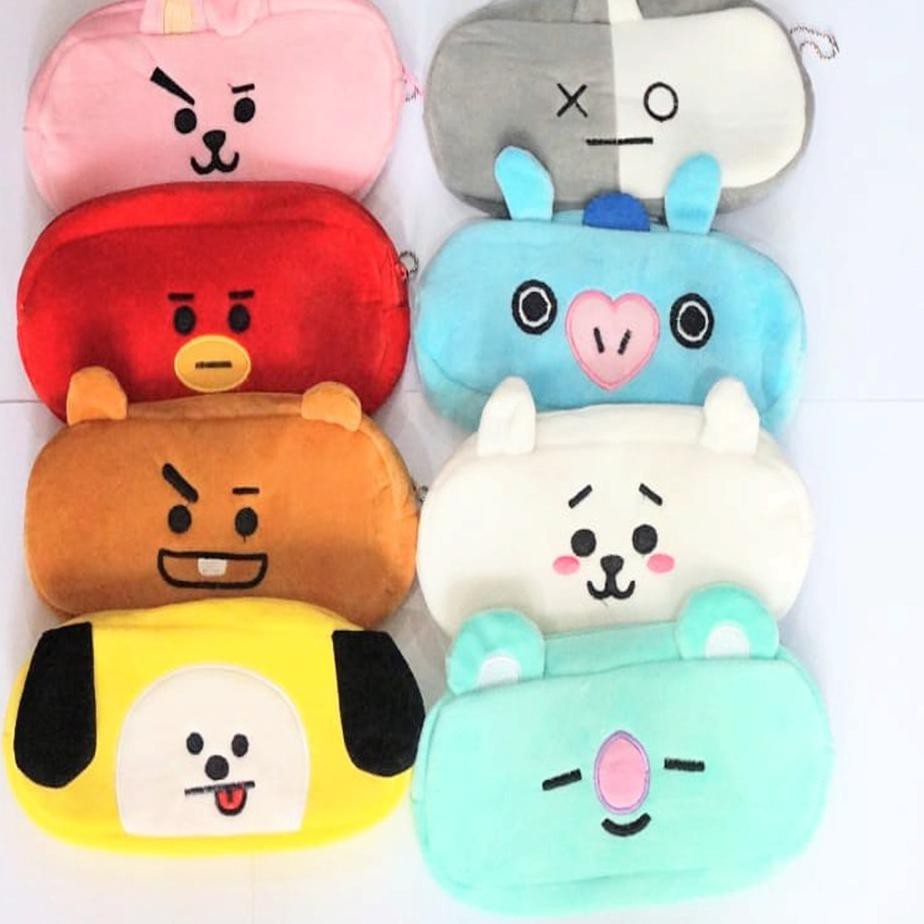 

（DIKIRIM DARI JAKARTA） Kotak pensil BT21 kain tempat pensil BT21 BTS tata koya chimmy cooky