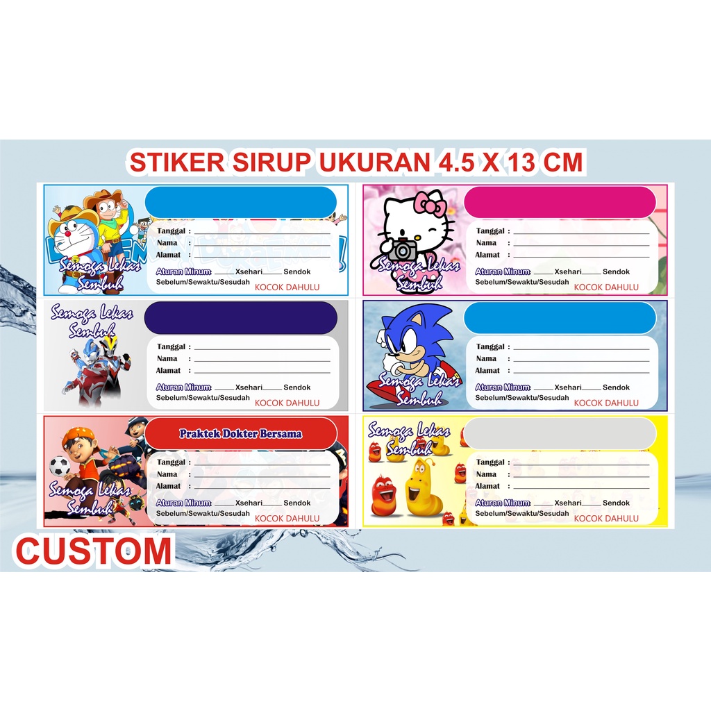 

Stiker label sirup. Berbahan stiker HVS. . STIKER SIRUP UK 4.5 X 13 cm
