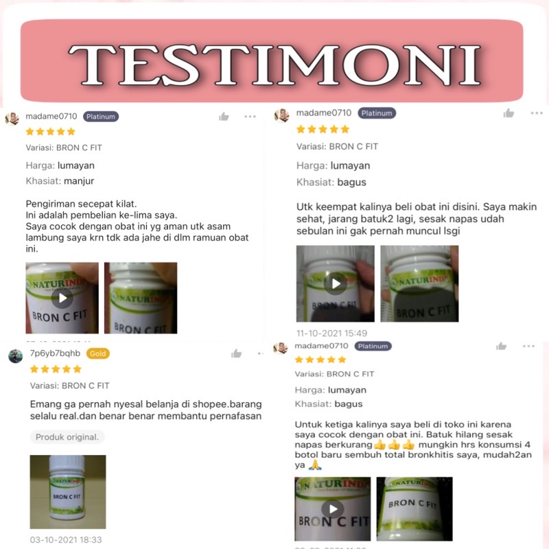 Naturindo BRON C FIT Obat Herbal Sesak Nafas, Gangguan paru2 dan Kulit, Alergi dingin, Gurah paru-paru-2