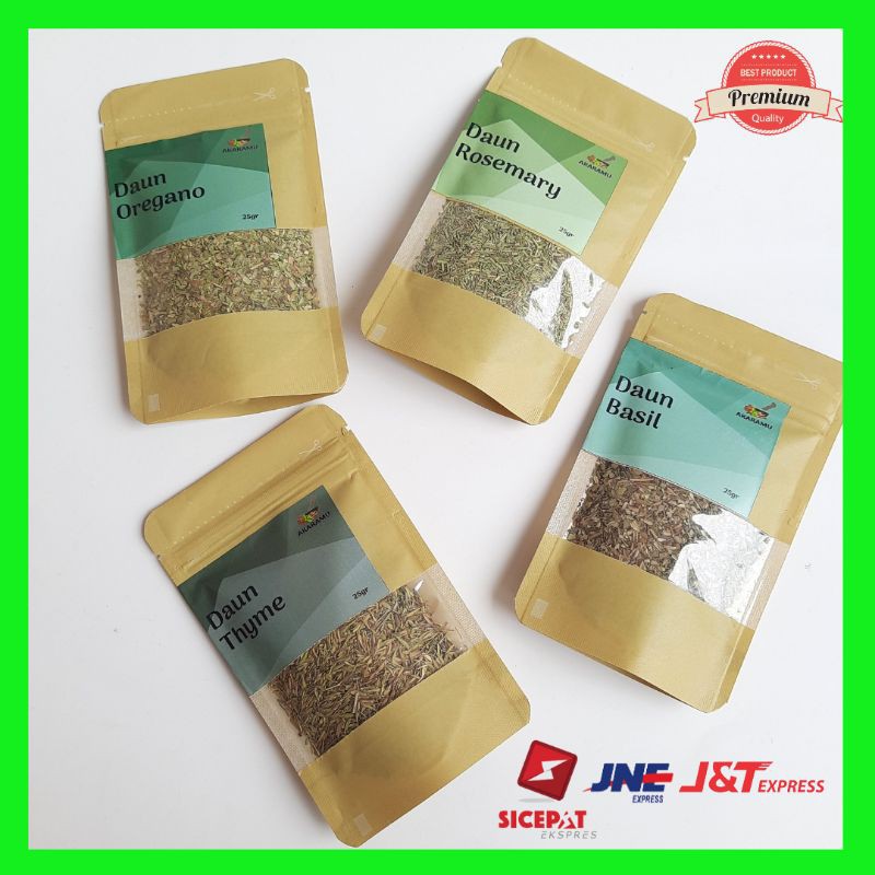 

Aneka Rempah Daun Kering/Oregano/Thyme/Rosemary/Basil/Italian Herbs 25 gr